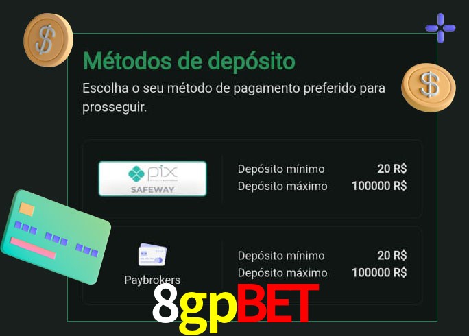 O cassino 8gpbet oferece uma grande variedade de métodos de pagamento